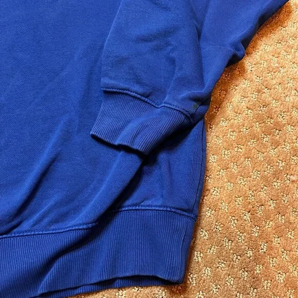 VTG Michagan Mackinaw Island 1/4 Zip Mock Neck Sweatshirt Mens XL Blue Classic - Picture 5 of 8